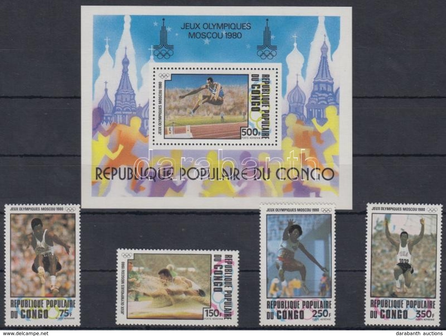 ** 1980 Nyári Olimpia, 1980 Sor Mi 726-729 + Blokk 22 - Altri & Non Classificati