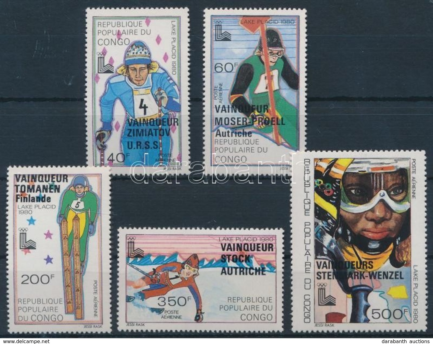 ** 1980 Téli Olimpia, Lake Placid Sor Mi 721-725 - Other & Unclassified