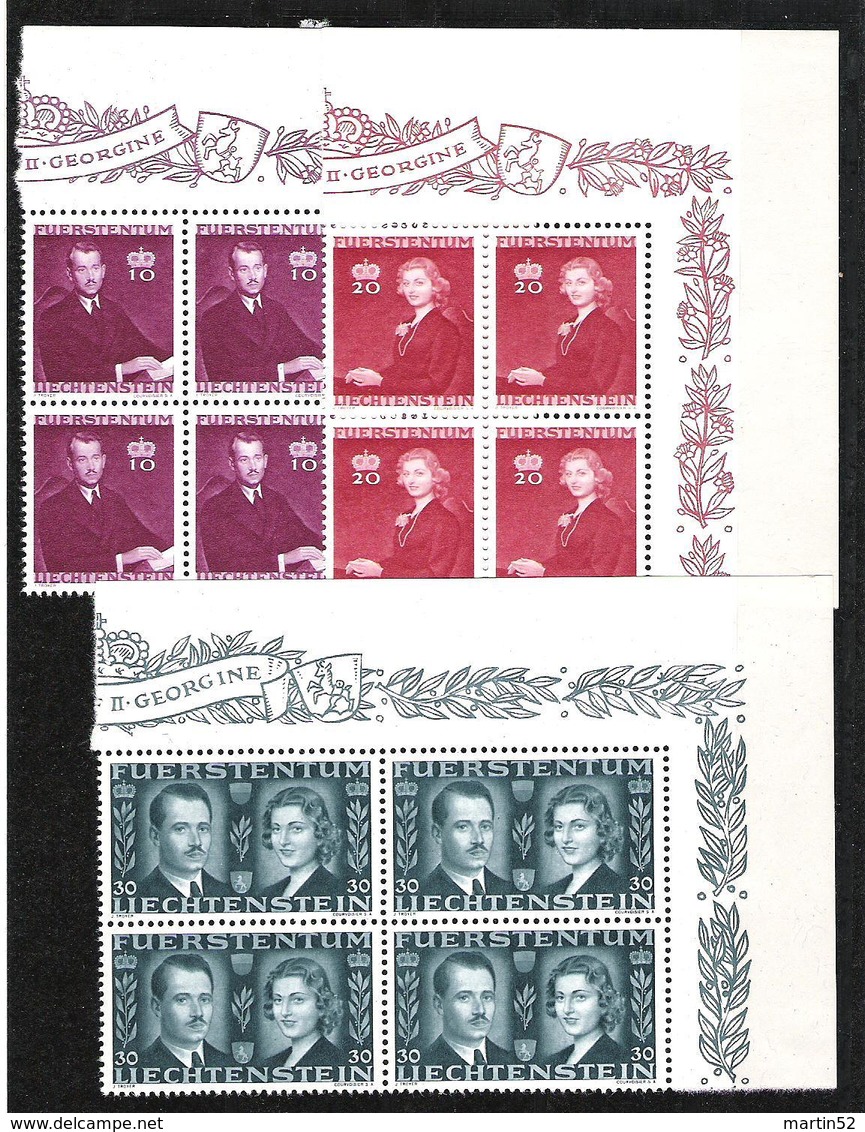 Liechtenstein 1943: Fürstenhochzeit (Franz Josef II & Gina) Zu 175-177 Mi 211-213 Yv 186-188 ** MNH (Zumstein CHF 20.00) - Neufs