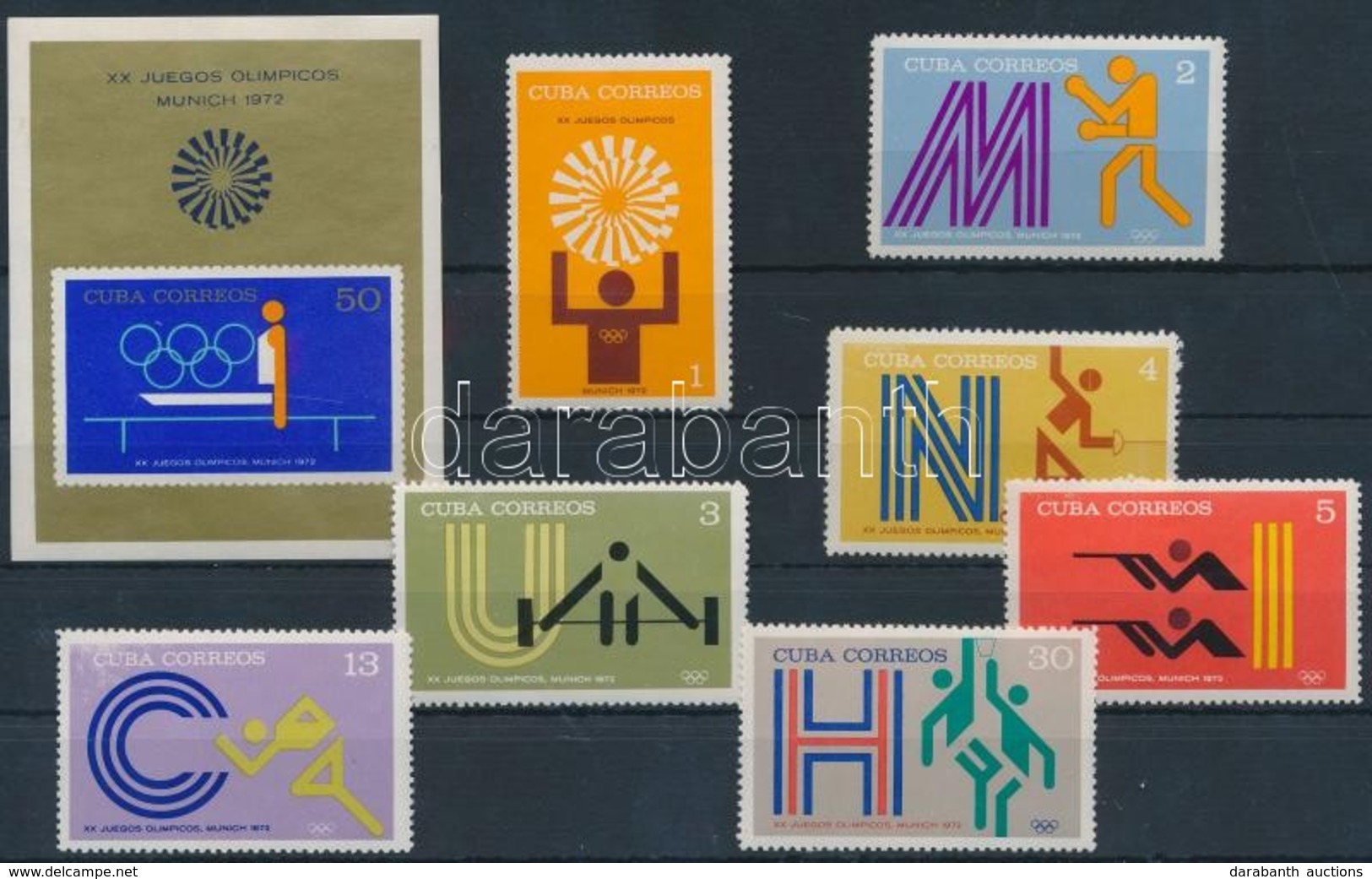 ** 1972 Nyári Olimpia Sor Mi 1790-1796 + Blokk 38 - Other & Unclassified