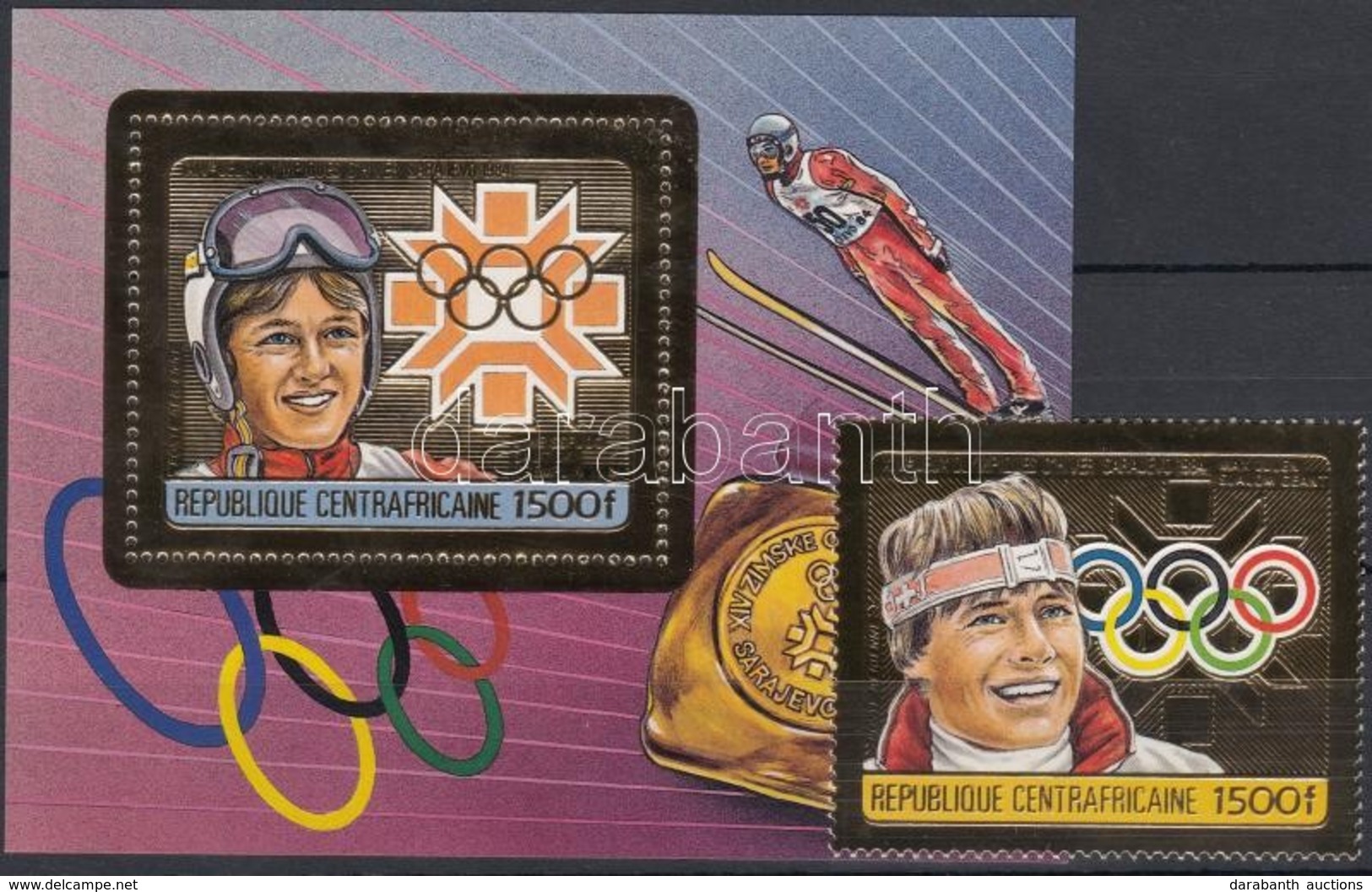 ** 1984 A Szarajevói Téli Olimpia Aranyérmesei Mi 1069A + Blokk 305A - Andere & Zonder Classificatie