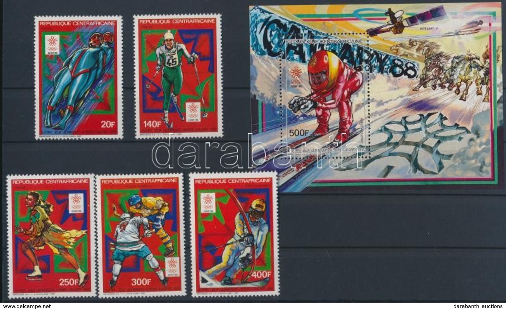 ** 1987 Téli Olimpia, Calgary Sor Mi 1287-1291 + Blokk 421 - Other & Unclassified