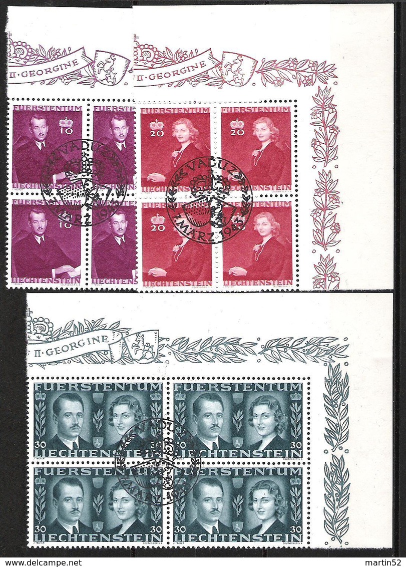 Liechtenstein 1943: Fürstenhochzeit (Franz Josef II & Gina) Zu 175-177 Mi 211-213 Yv 186-188 So-o (Zumstein CHF 20.00) - Unused Stamps