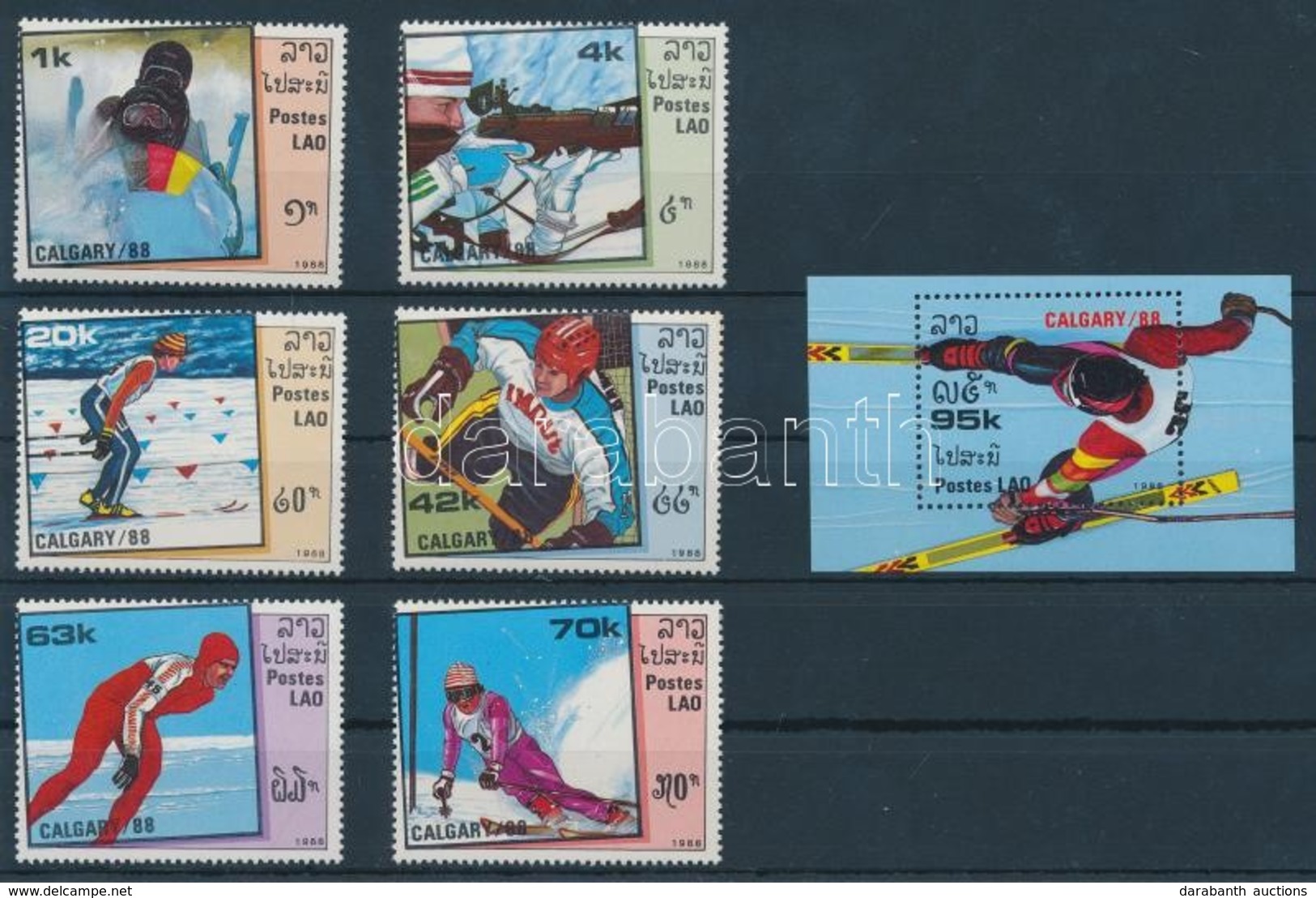 ** 1988 Téli Olimpia Sor Mi 1060-1065 + Blokk Mi 120 - Andere & Zonder Classificatie