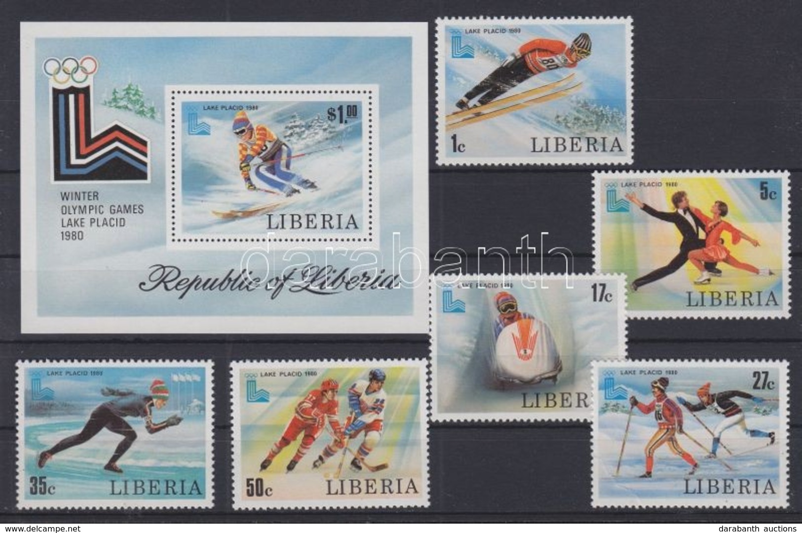 ** 1980 Téli Olimpia Sor Mi 1168 A-1173 A + Blokk Mi 95 A - Other & Unclassified