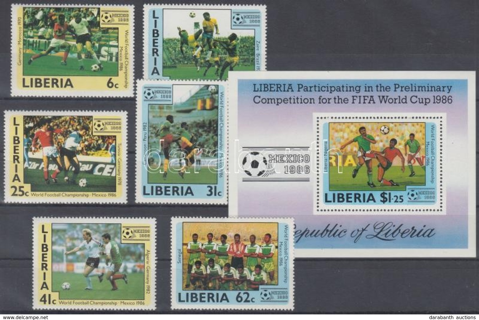 ** 1985 Labdarúgó VB. Sor Mi 1329-1334 + Blokk 109 - Other & Unclassified