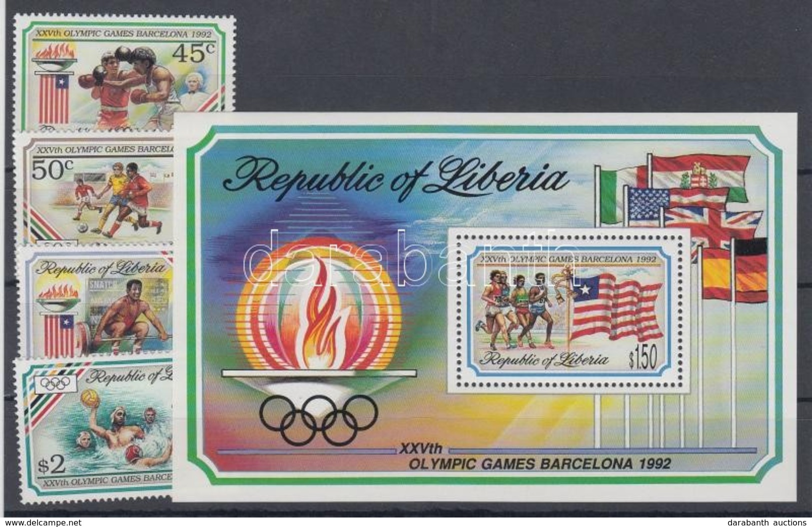 ** 1992 Nyári Olimpia, Barcelona Sor Mi 1544-1547 + Blokk 126 - Sonstige & Ohne Zuordnung