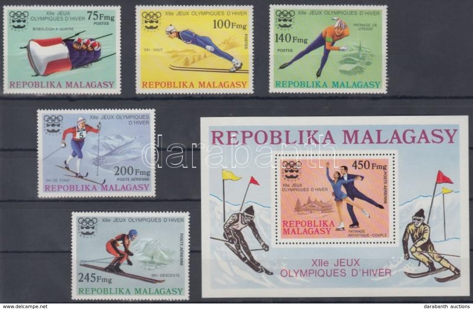 ** 1975 Téli Olimpia Sor Mi 767-771 + Blokk Mi 9 - Altri & Non Classificati