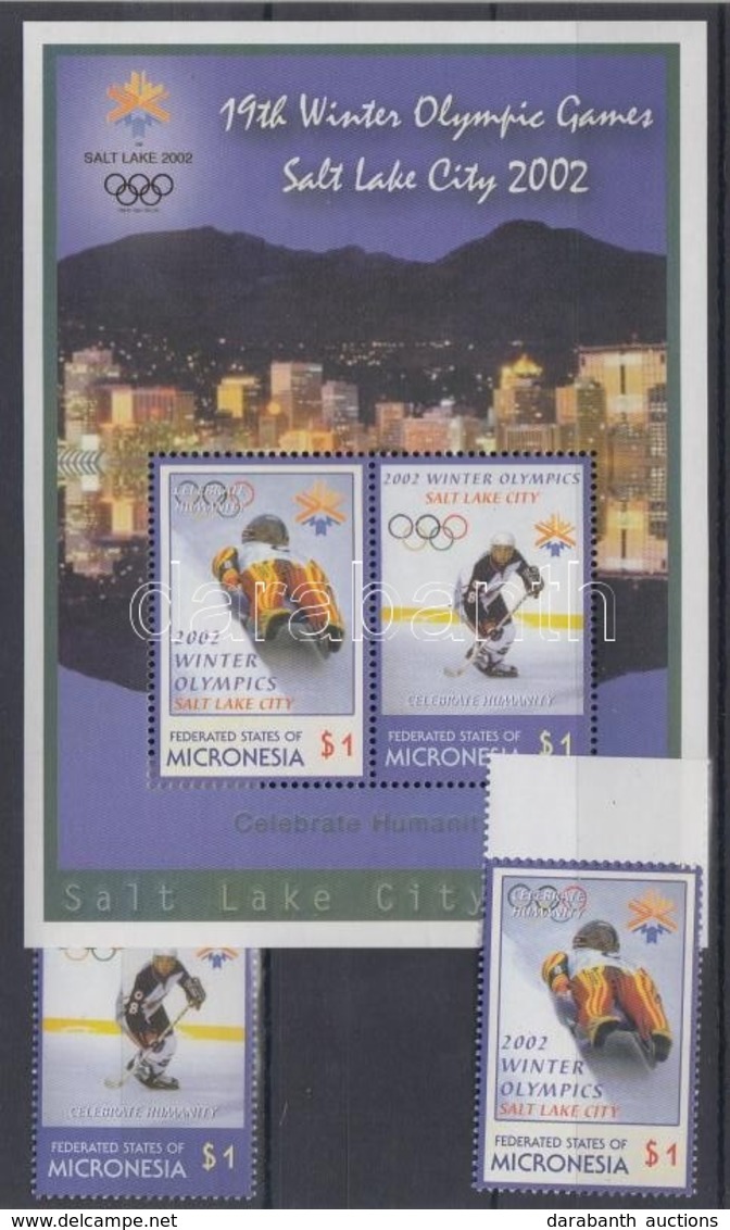 ** 2002 Téli Olimpia Salt Laky City ívszéli Sor Mi 1286-1287 + Blokk Mi 103 - Altri & Non Classificati