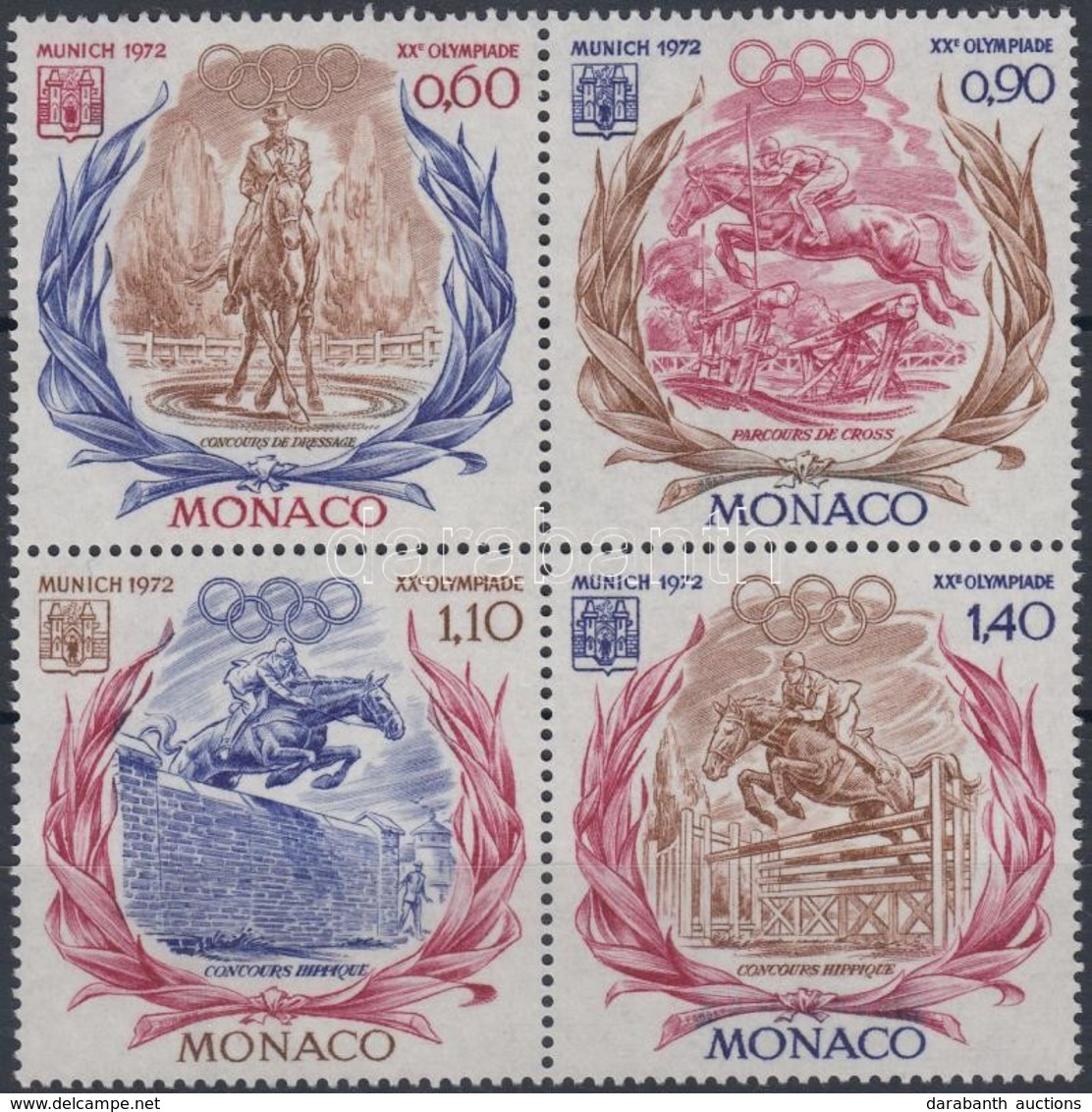 ** 1972 Nyári Olimpia Négyestömb Mi 1045-1048 - Altri & Non Classificati