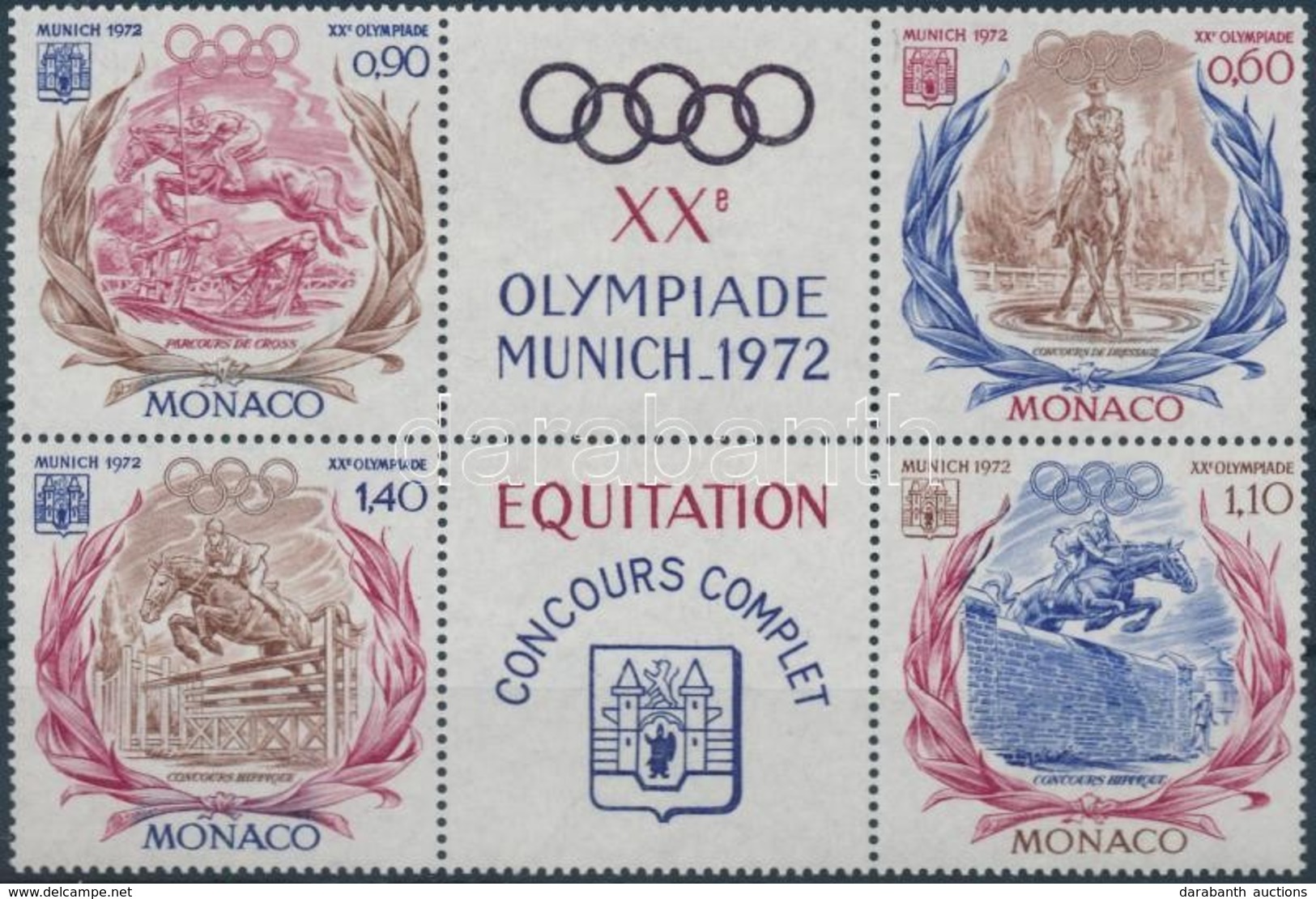 ** 1972 Nyári Olimpia Négyestömb Mi 1045-1048 - Altri & Non Classificati