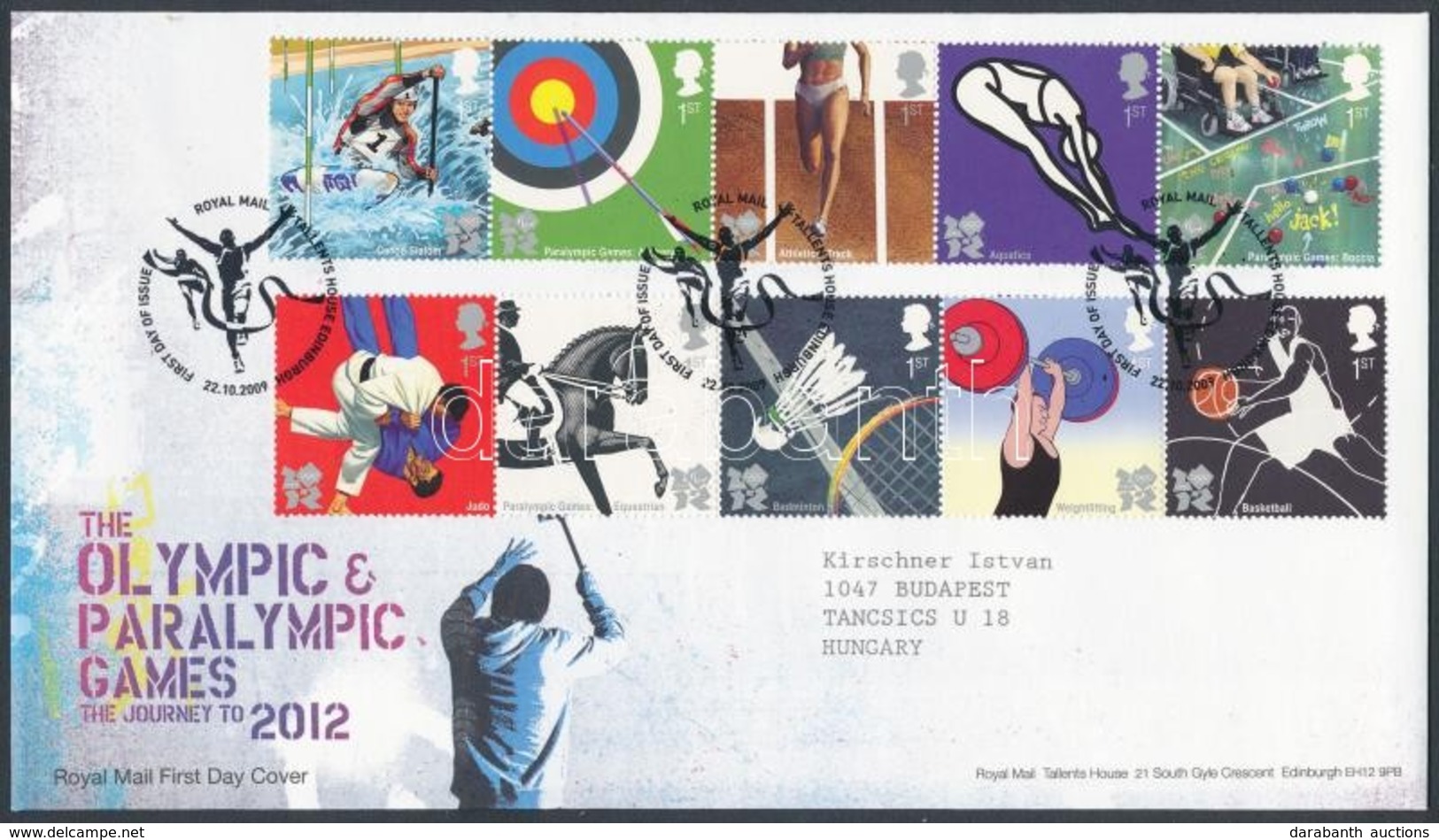 2009 Nyári Olimpia és Paralimpia, London (I.) 2 ötöscsík Mi 2815-2824 FDC-n - Altri & Non Classificati