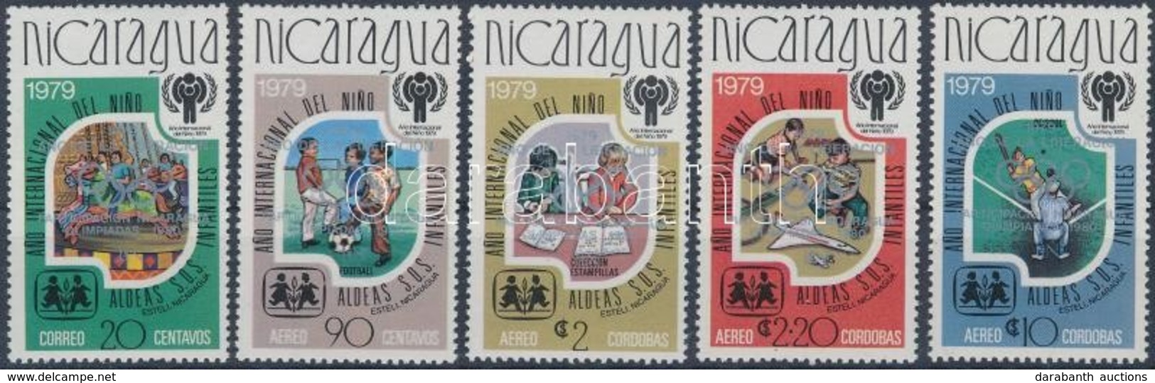 ** 1980 Olimpia Sor Ezüst Felülnyomással Mi 2080-2084 B - Altri & Non Classificati