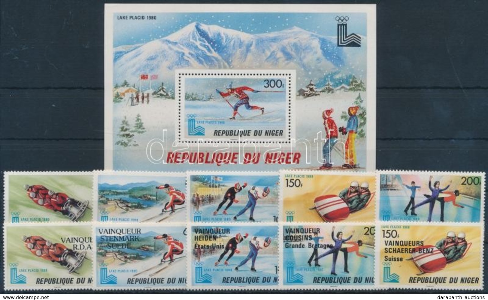 ** 1979 Téli Olimpia, Lake Placid Sor + Felülnyomott Változata Mi 685-689, 700-704 + Blokk 26 - Other & Unclassified