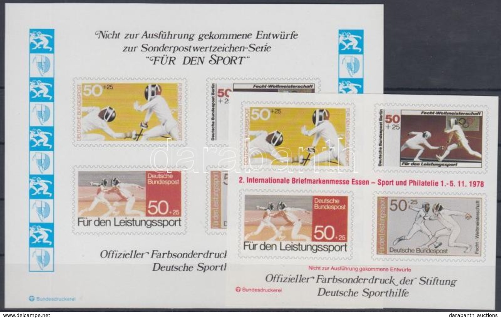 1978 Sport Emlékív Megvalósulatlan Bélyegek Képeivel - Other & Unclassified