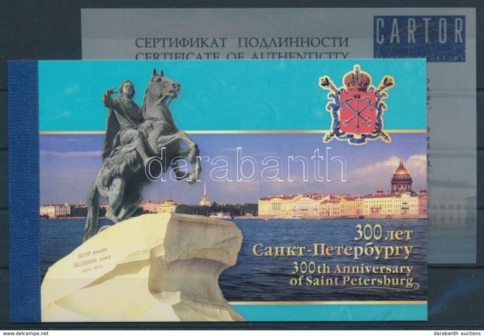 ** 2002 300 éves Szentpétervár, Emlékművek Bélyegfüzet MH 8 (Mi 976-980) (tanúsítvánnyal) - Altri & Non Classificati