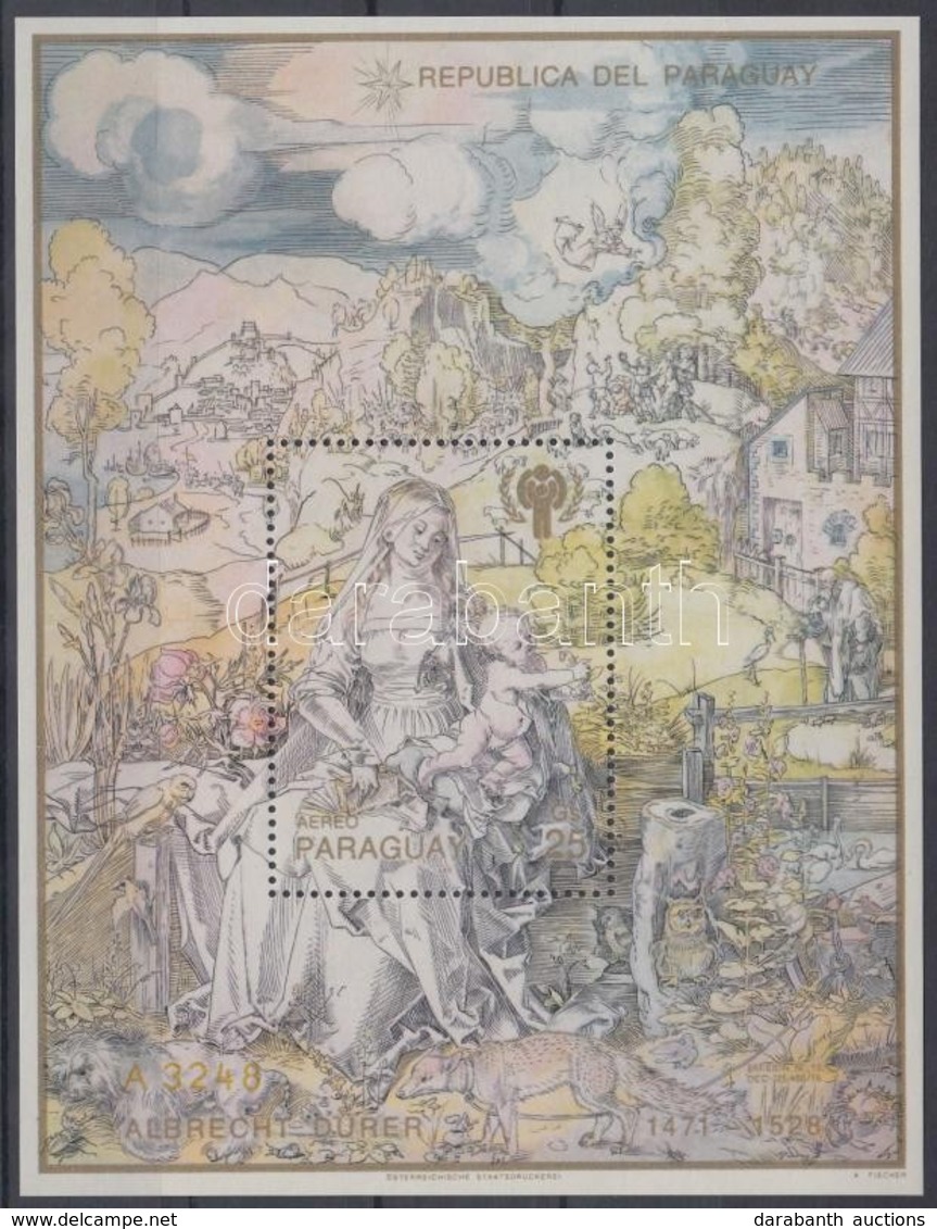 ** 1980 Szűz Mária állatokkal Körülvéve, Dürer Festmény Blokk Mi 357 - Altri & Non Classificati