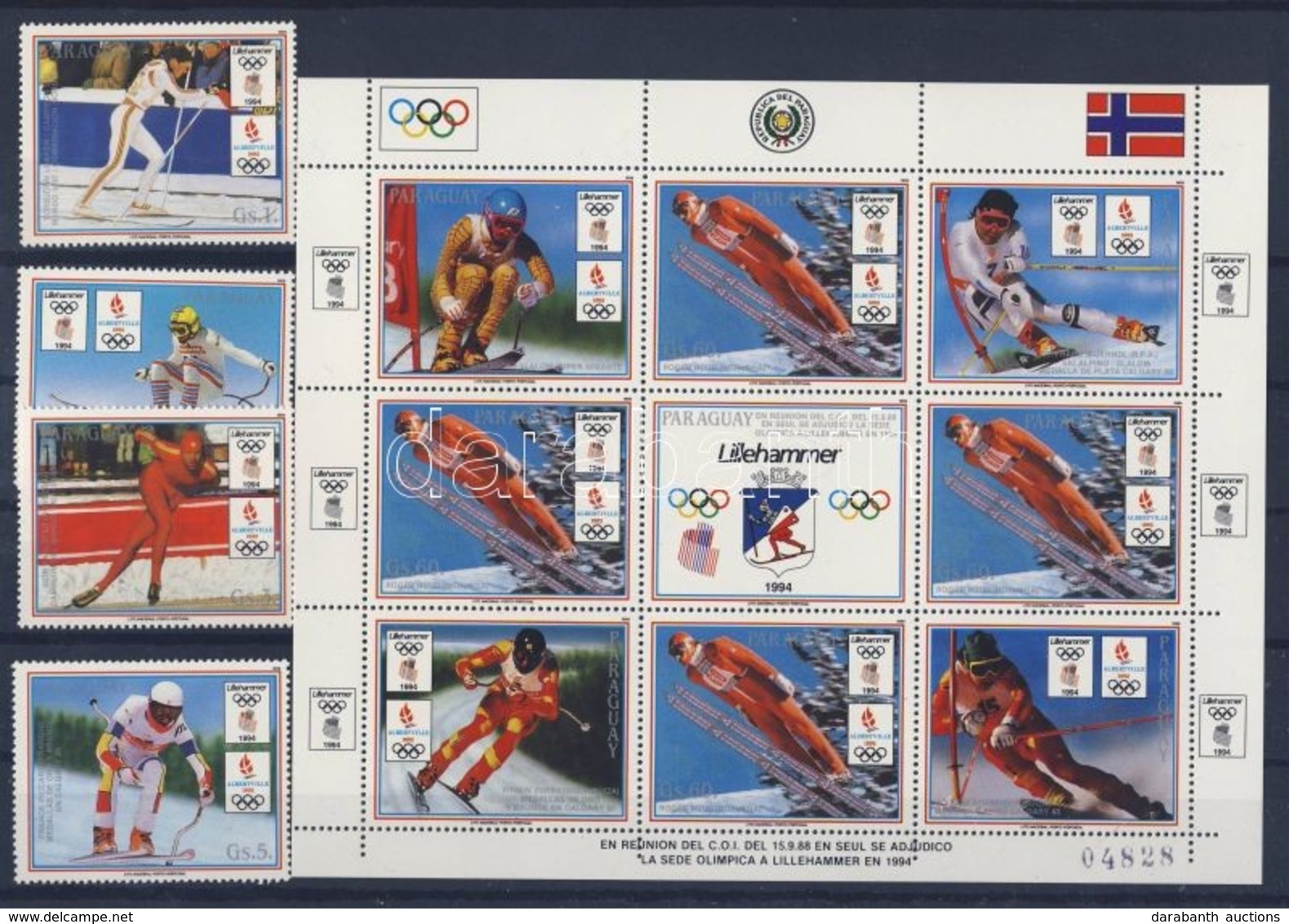 ** 1989 Téli Olimpia Mi 423-4326 + Kisív Mi 4327 4x + Szelvények - Altri & Non Classificati