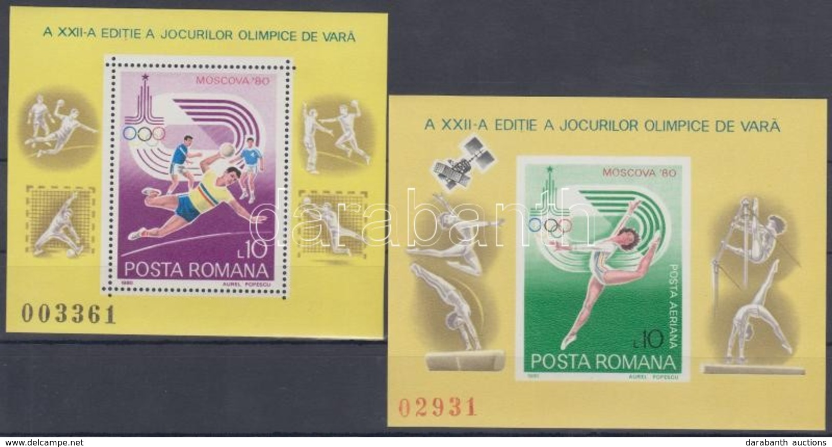 ** 1980 Moszkvai Olimpia Blokkpár Mi 171-172 - Autres & Non Classés