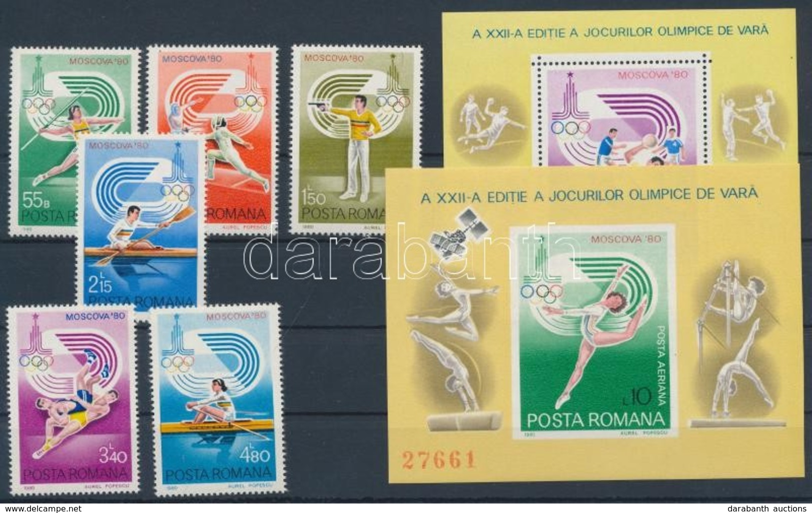 ** 1980 Nyári Olimpia Sor Mi 3733-3738 + Blokksor Mi 171-172 - Altri & Non Classificati