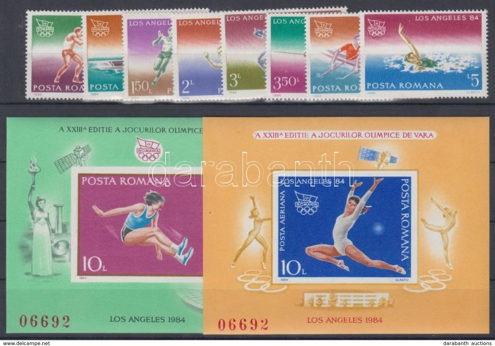 ** 1984 Nyári Olimpia, Los Angeles Sor Mi 4058-4065 + Blokk 207-208 - Altri & Non Classificati