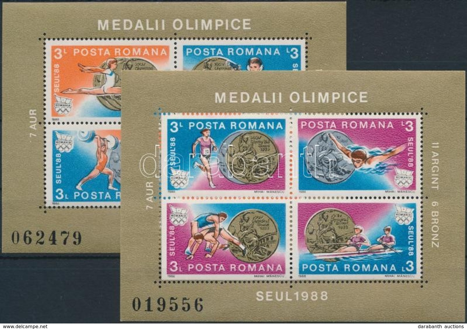 ** 1988 Olimpiai Medálnyertesek Blokk Sor Mi 250-251 - Altri & Non Classificati