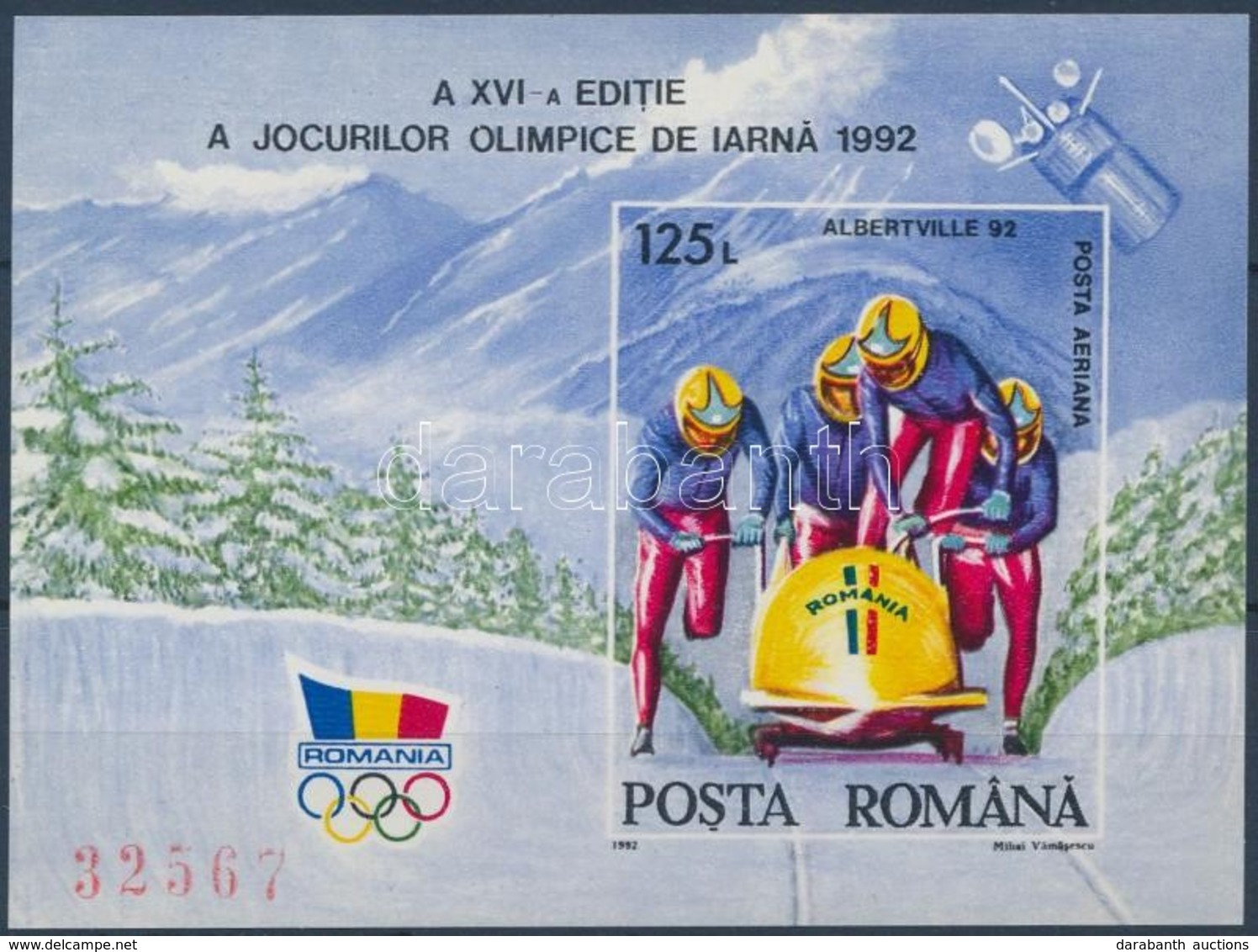 ** 1992 Téli Olimpia Vágott Blokk Mi 270 - Altri & Non Classificati