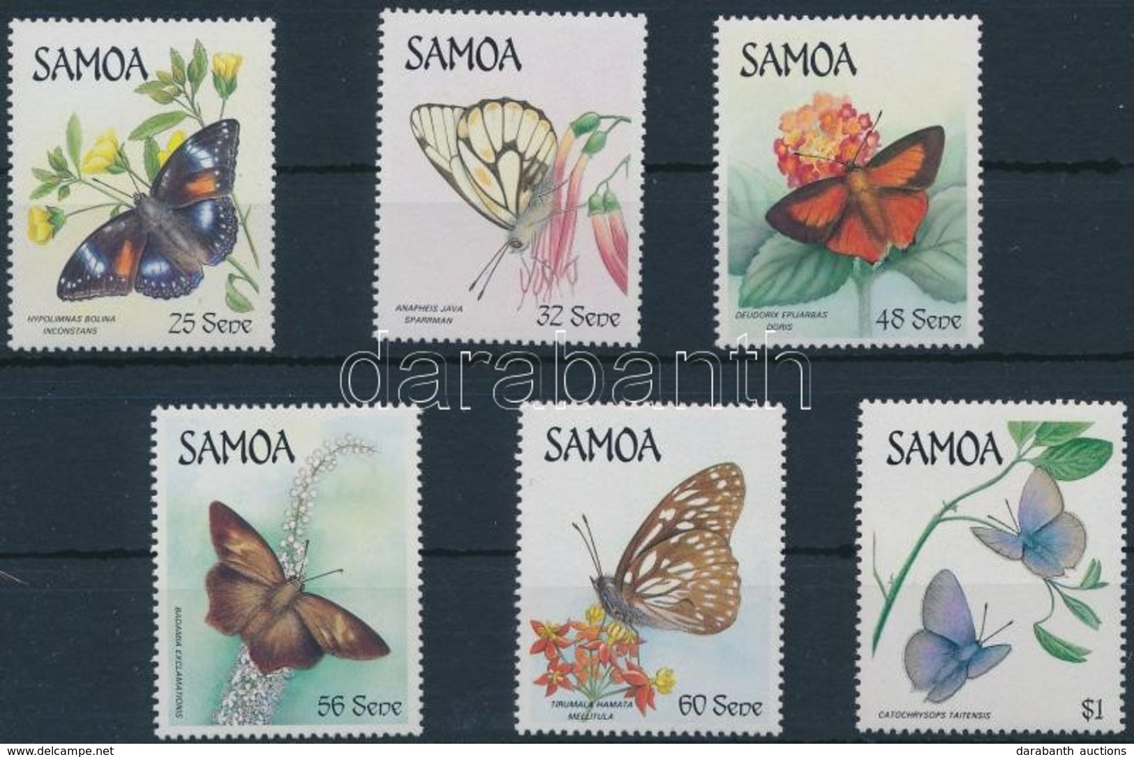 ** 1986 Lepkék Sor,
Butterflies Set
Mi 580-585 - Altri & Non Classificati