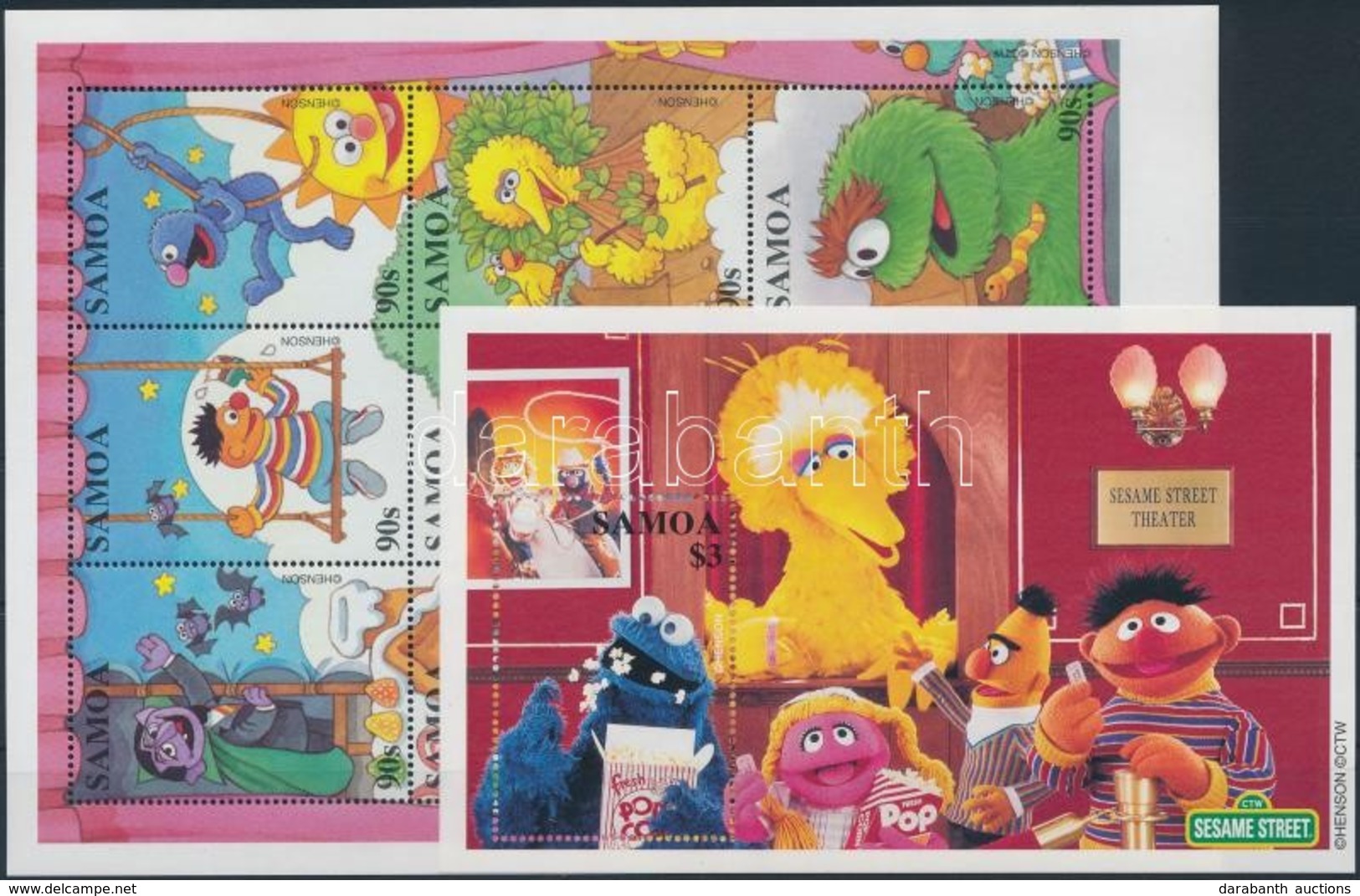 ** 2000 Sesame Street Televíziós Gyermekműsor Kisív + Blokk,
Television Children Programs Minisheet + Block
Mi 916-924 + - Altri & Non Classificati