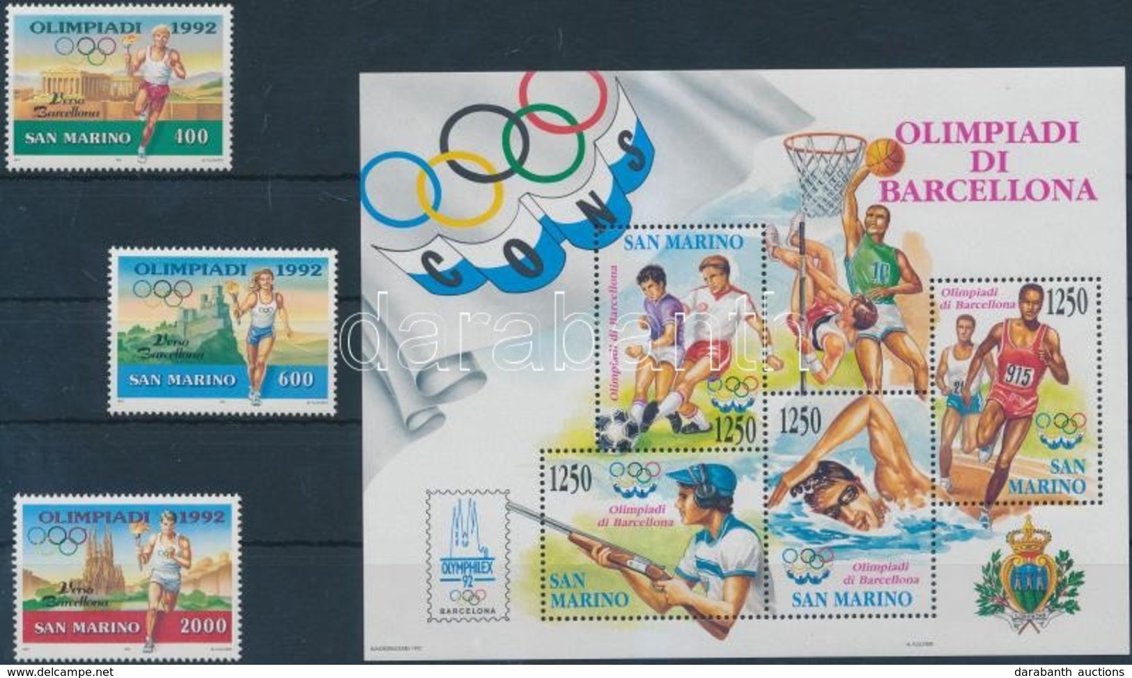 ** 1991-1992 Nyári Olimpia Sor Mi 1474-1476 + Blokk Mi 15 - Sonstige & Ohne Zuordnung