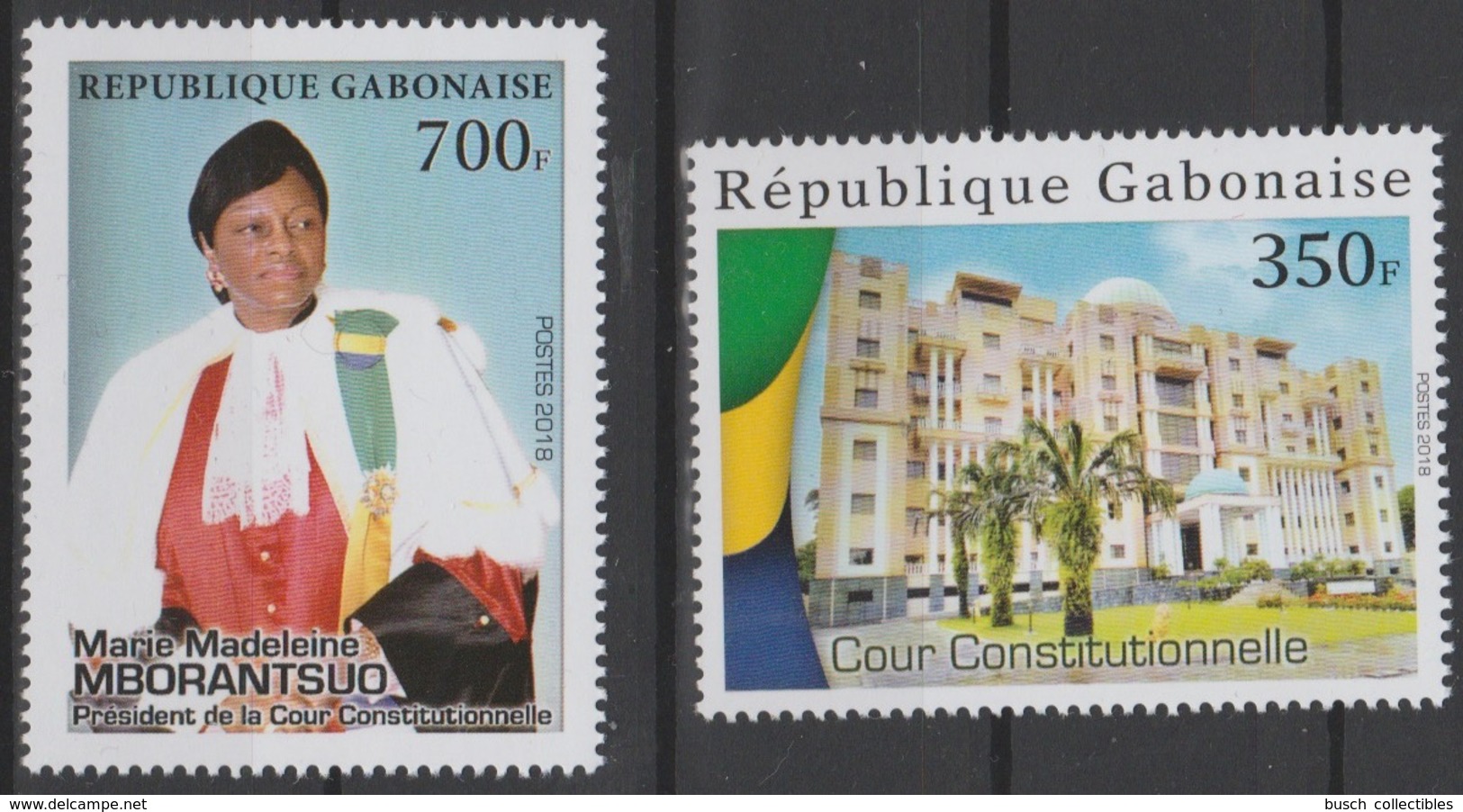 Gabon Gabun 2018 / 2019 Cour Constitutionnelle Présidence Mborantsuo 2 Val. MNH - Gabun (1960-...)