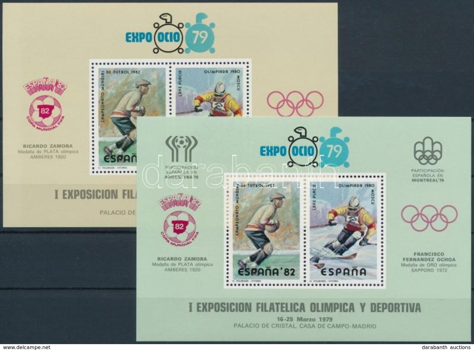 ** 1979 Labdarúgás - Olimpia Bélyegkiállítás 2 Klf Színű Emlékív - Altri & Non Classificati