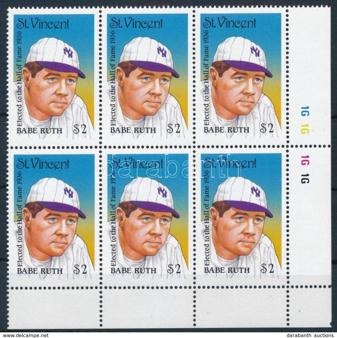 ** 1988 Baseball ívsarki Hatostömb Mi 1135 - Sonstige & Ohne Zuordnung