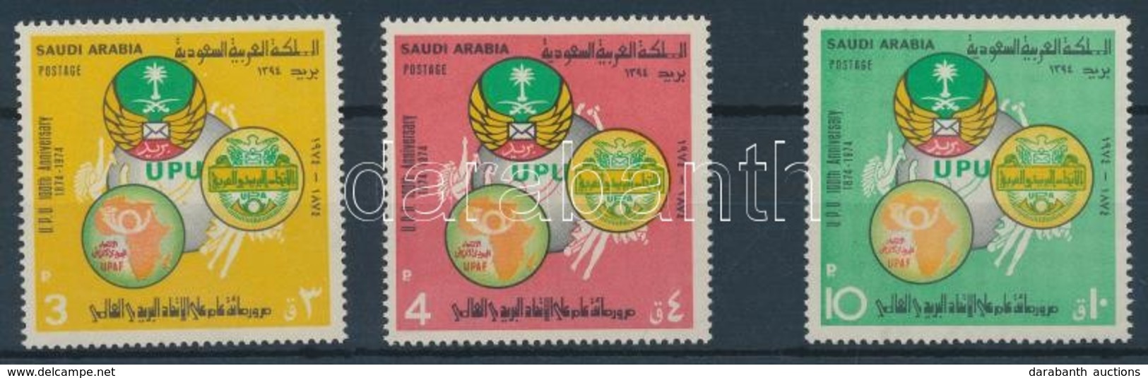 ** 1974 100 éves Az UPU Mi 554-556 - Altri & Non Classificati