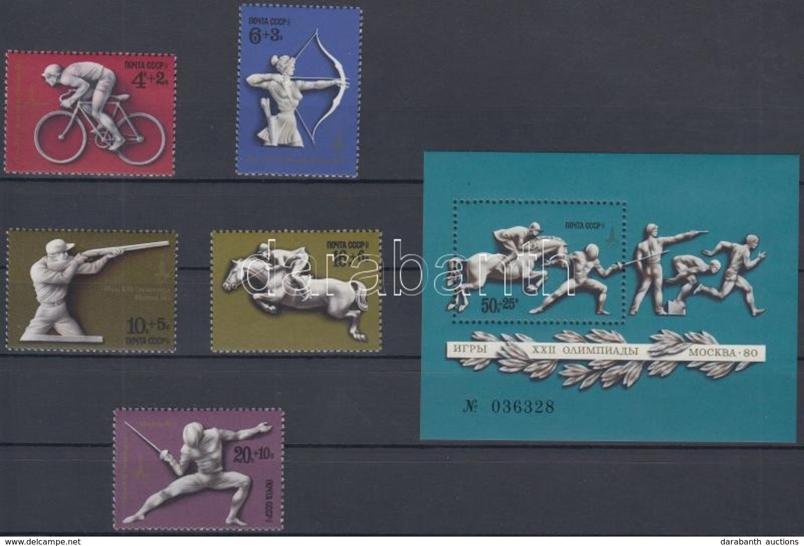 ** 1977 Nyári Olimpia Sor Mi 4642-4646 + Blokk Mi 121 - Altri & Non Classificati