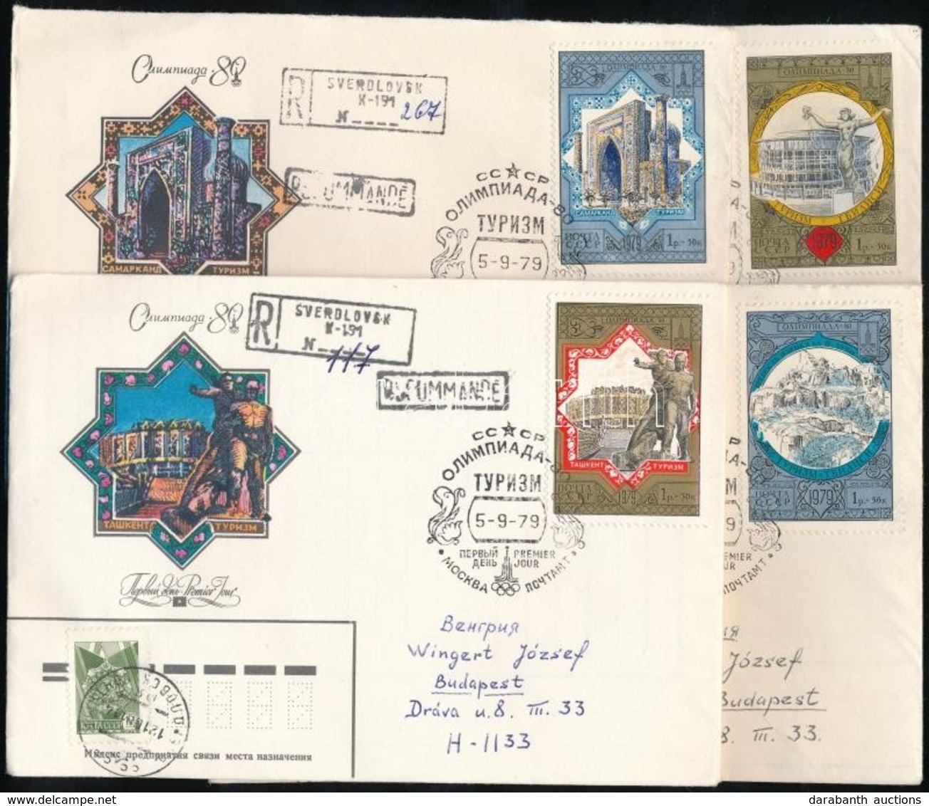 1979 Nyári Olimpia Sor Mi 4872-4877 6 FDC Ajánlott Levélként érkezett Budapestre - Other & Unclassified