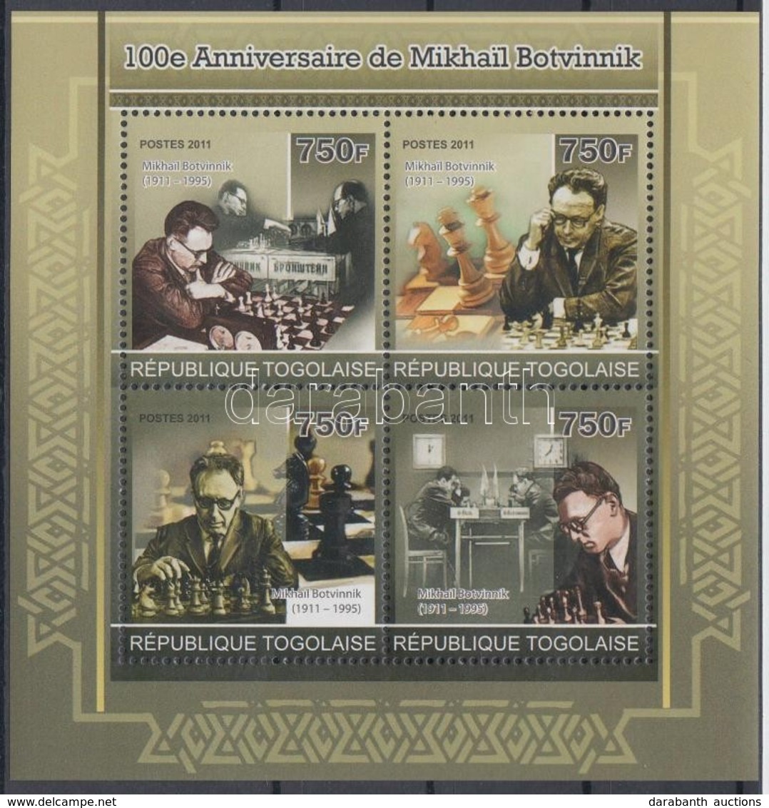 ** 2011 100 éve Született Mihail Botvinnik Sakkozó Kisív Mi 3914-39117 - Sonstige & Ohne Zuordnung