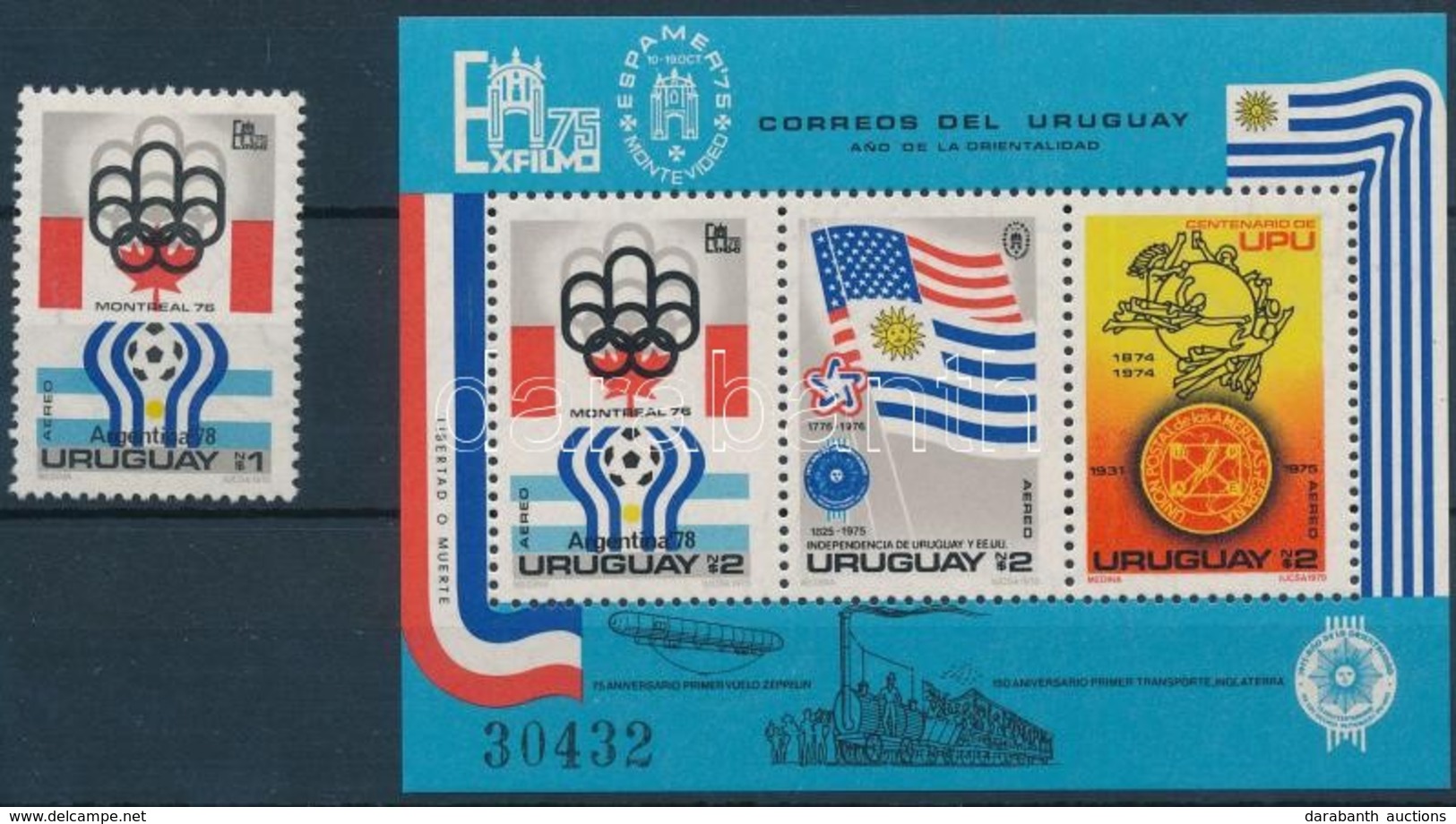 ** 1975 Bélyegkiállítás: Olimpia Mi 1369 + Blokk Mi 28 - Other & Unclassified