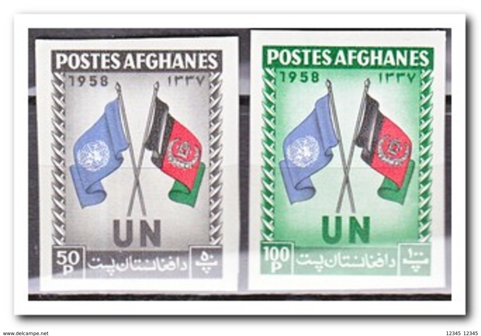 Afghanistan 1958, Postfris MNH, Day Of The United Nations, Flags - Afghanistan