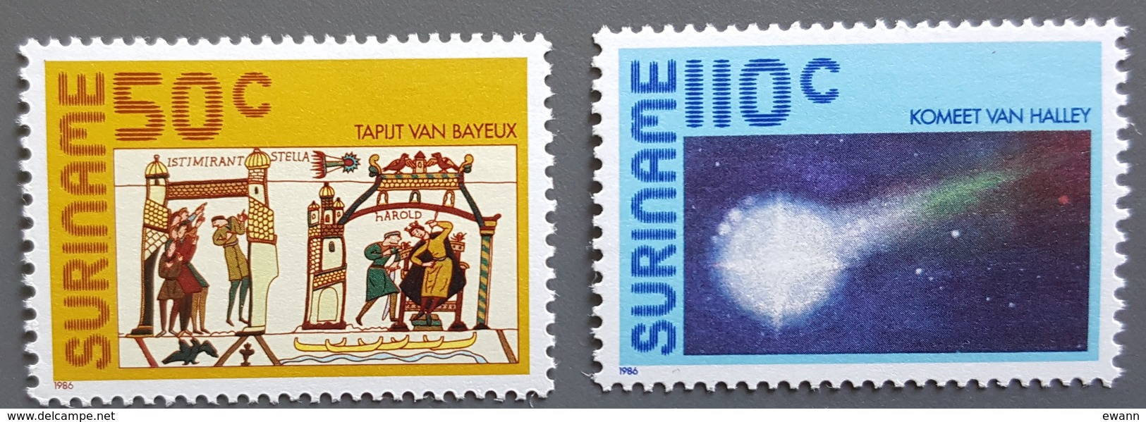 Surinam - YT N°1038, 1039 - Passage De La Comète De Halley / Espace - 1986 - Neufs - Surinam