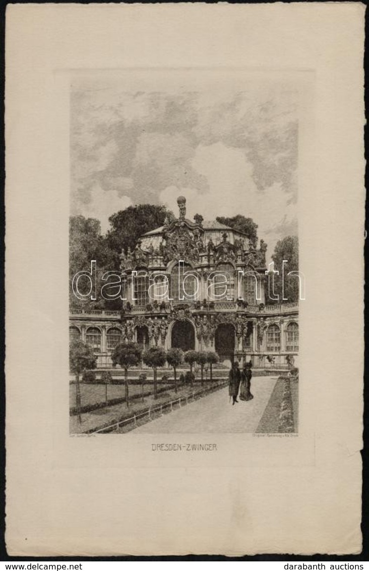 Cca 1900 Drezda, Zwinger, Metszet, 29×19 Cm - Prints & Engravings