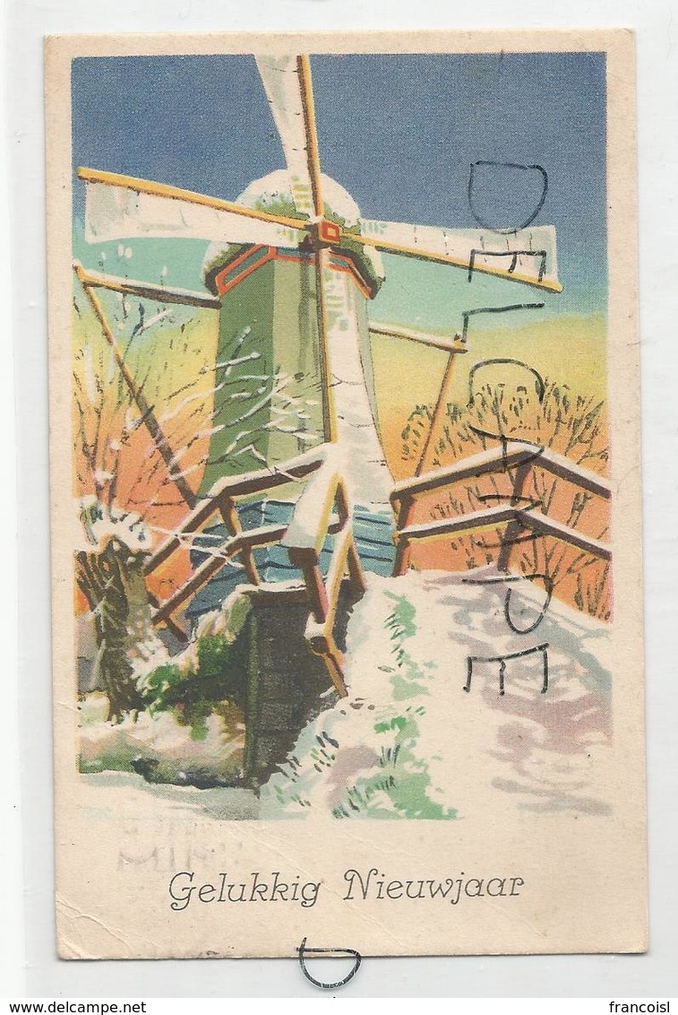 Gelukkig Nieuwjaar. Moulin à Vent Dans La Neige. - Nouvel An