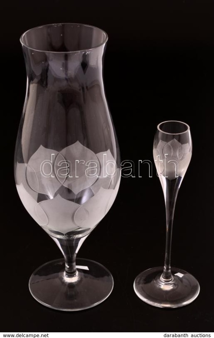 Rosenthal Talpas Váza és Gyertyatartó, Jelzett, Csorba Nélkül, M: 25 és 17 Cm - Glass & Crystal