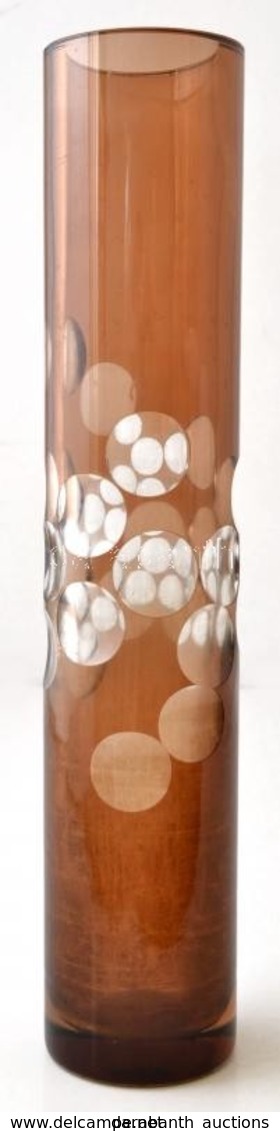 Retró Többrétegű üvegváza, Apró Csorbával, M: 40 Cm - Glass & Crystal