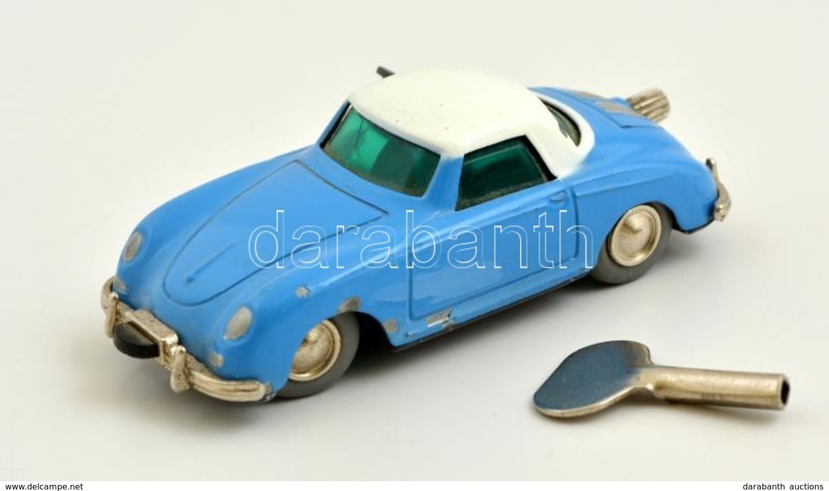 Régi Lilliput Micro-Racer Porsche 1047 Felhúzhatós Kisautó Eredeti Dobozában Kulccsal, H:10 Cm - Altri & Non Classificati