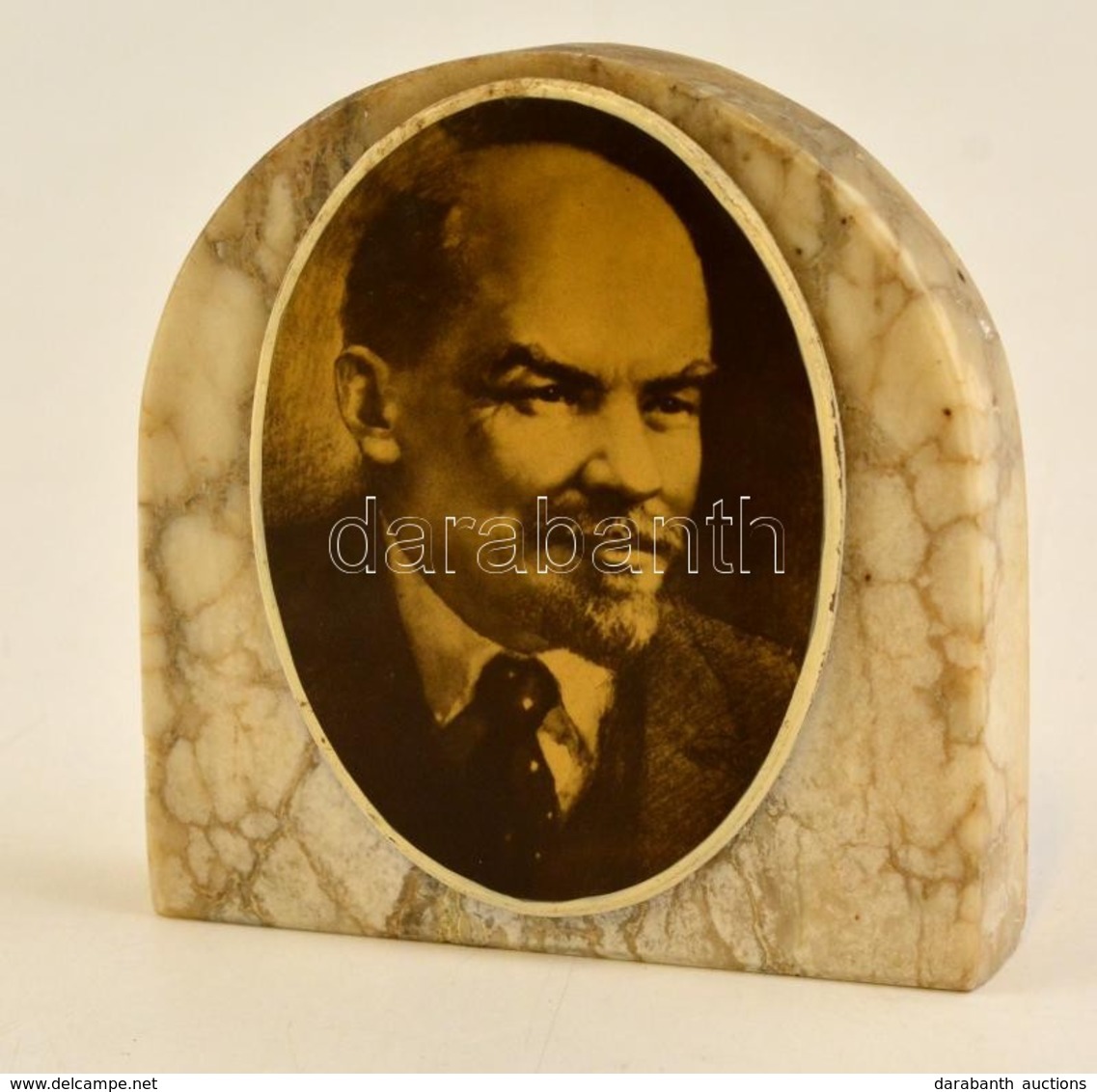 Lenin, Asztali Dísz, Alabástrom Alapon, 10×10 Cm - Other & Unclassified