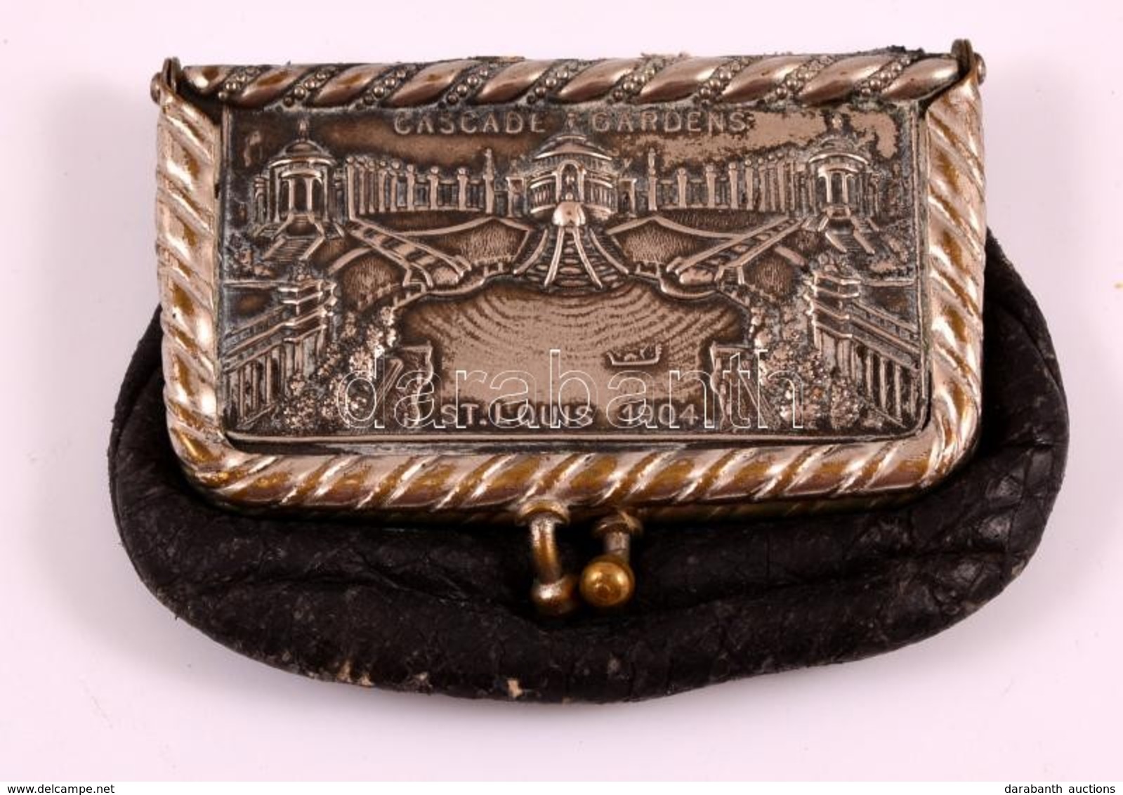 1904 St Louis Világkiállítás Domborműves Bőr Pénztárca / World Expo Souvenir Purse 7x5 Cm - Other & Unclassified