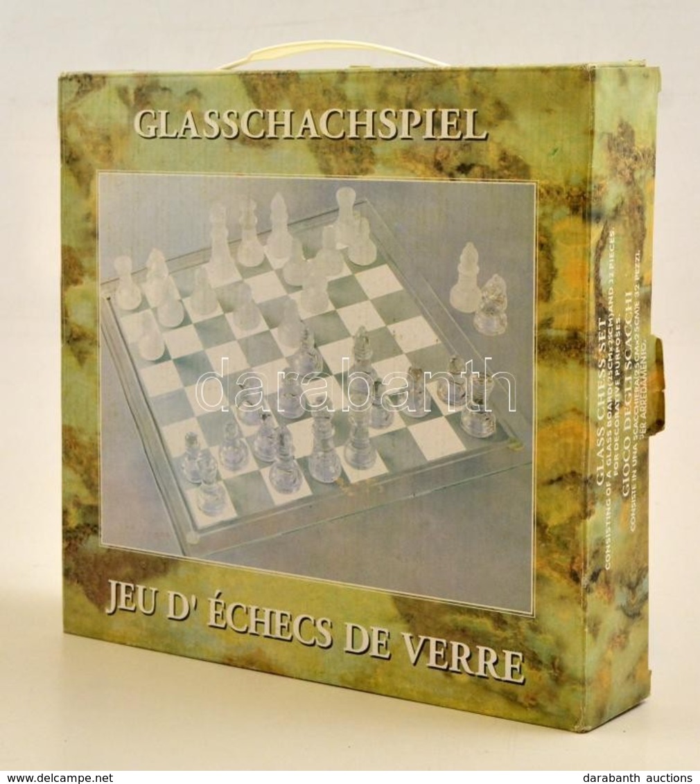 Üveg Sakk Készlet Eredeti Dobozában / Glass Chess 28x28 Cm - Sonstige & Ohne Zuordnung