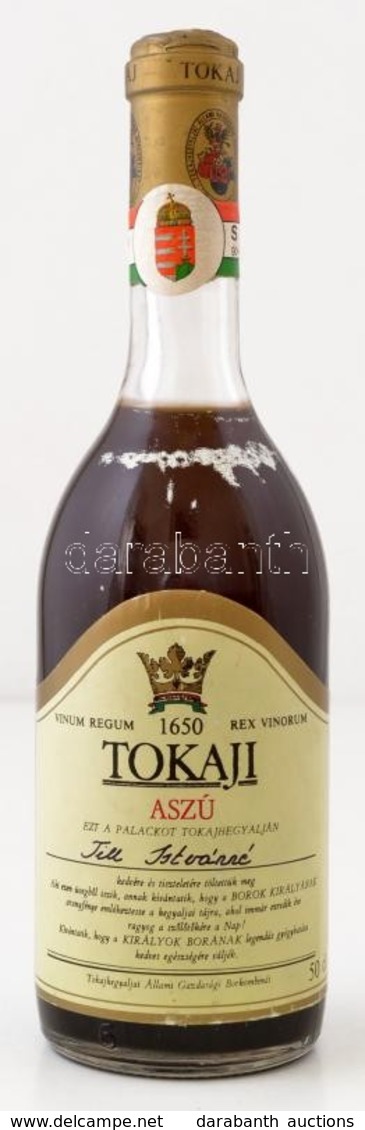 Cca 1980 Tokaji Aszú, Hiányos Címkével, 0,5 L. - Altri & Non Classificati