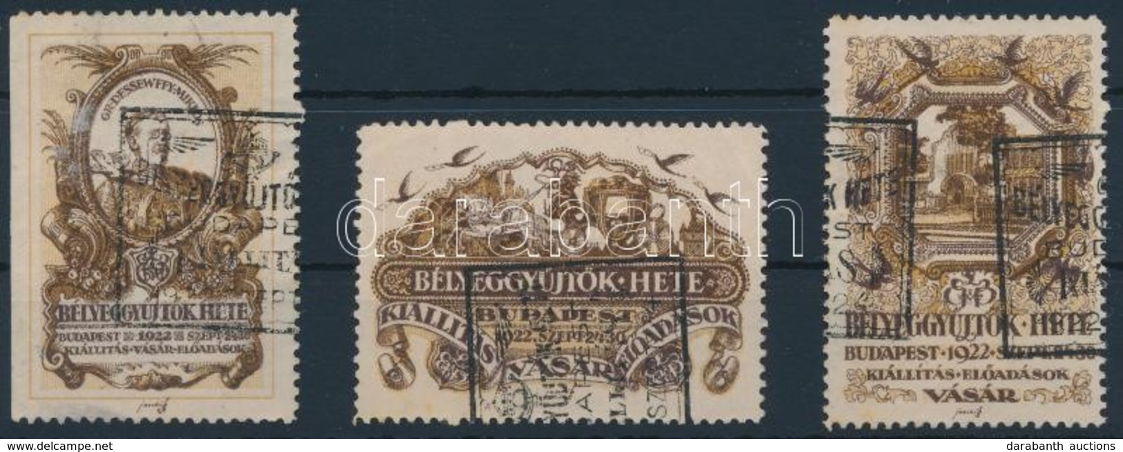 1922 Bélyeggyűjtők Hete Levélzáró Sor (3 Db-os) - Unclassified